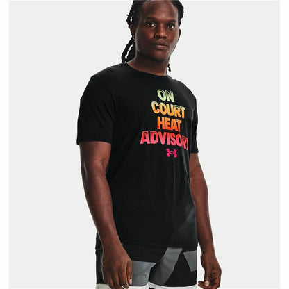 Heren-T-Shirt met Korte Mouwen Under Armour Basketball Heat Zwart