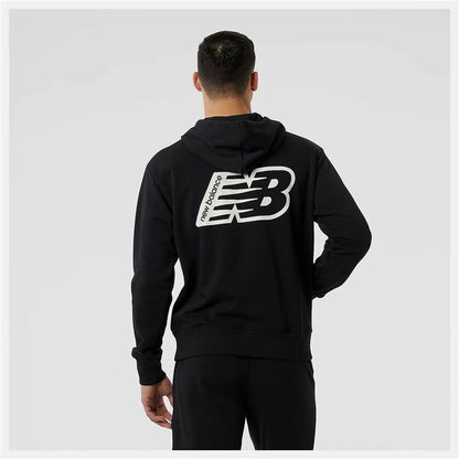 Herenhoodie New Balance Essentials Fleece Zwart