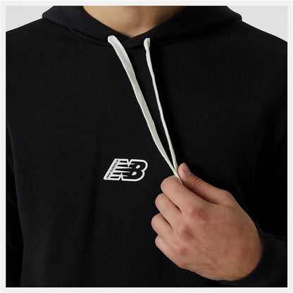 Herenhoodie New Balance Essentials Fleece Zwart