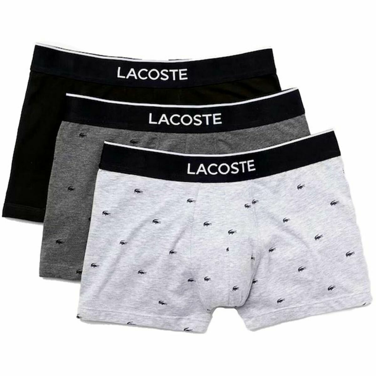 Pakket met onderbroeken Lacoste Stretch Grijs