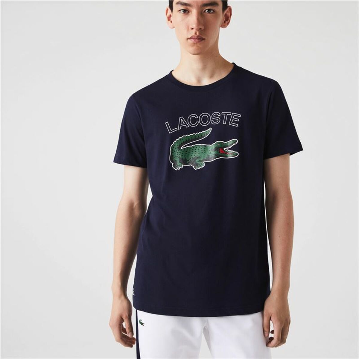 Heren-T-Shirt met Korte Mouwen Lacoste Sport Marineblauw Mannen