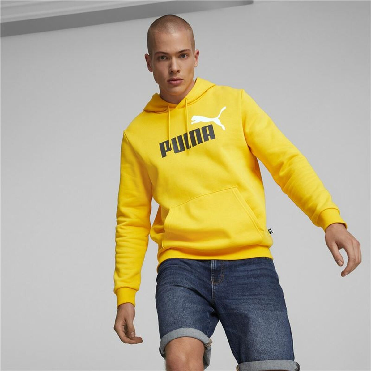 Herenhoodie Puma Essentials + Two Tone Big Logo Geel