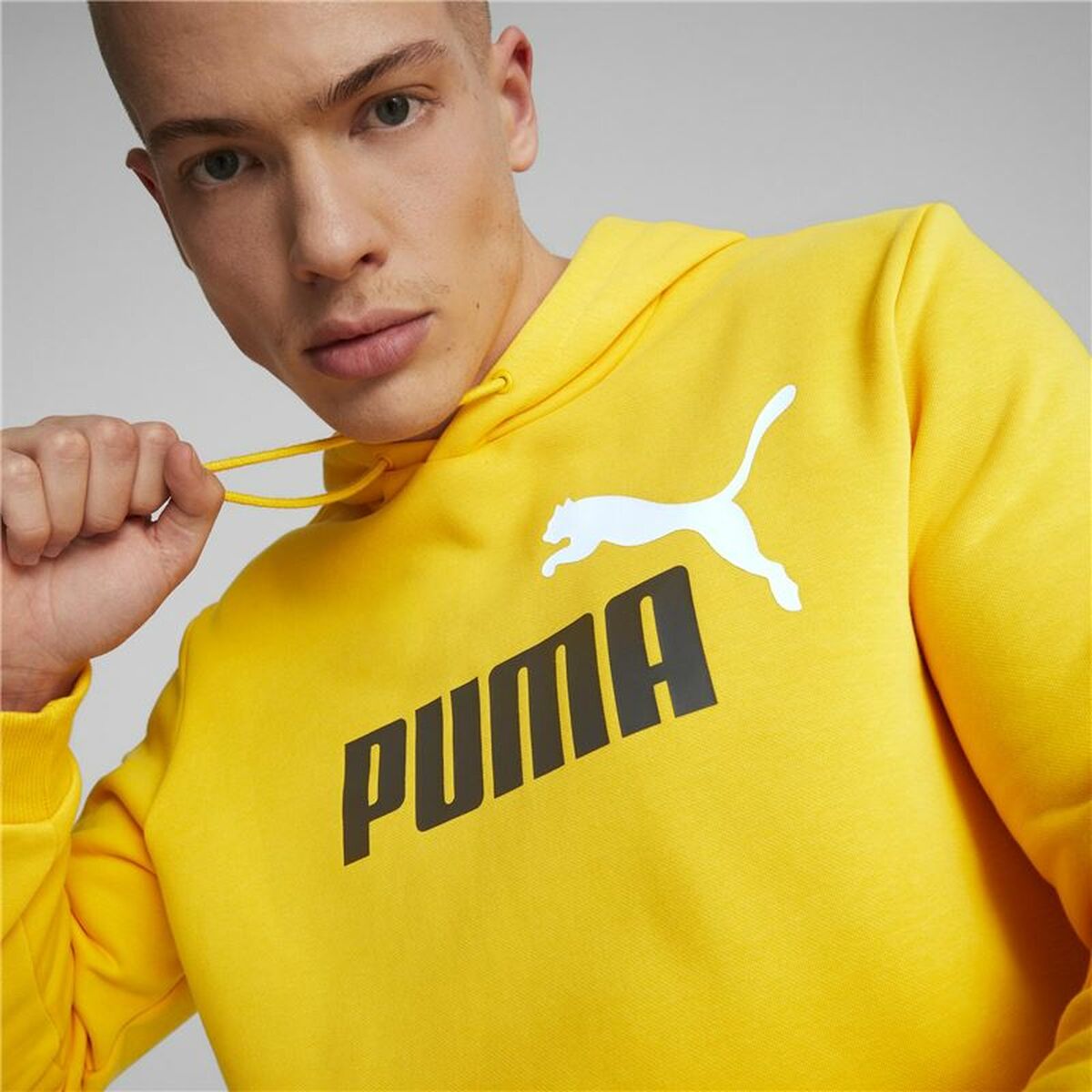 Herenhoodie Puma Essentials + Two Tone Big Logo Geel