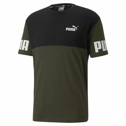 Sport T-shirt Korte Mouwen Puma Power Colorblock Zwart Mannen