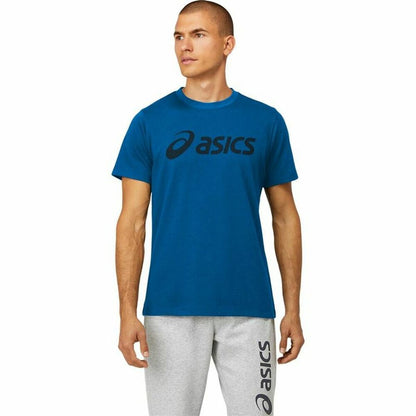 Heren-T-Shirt met Korte Mouwen Asics Big Logo Blauw