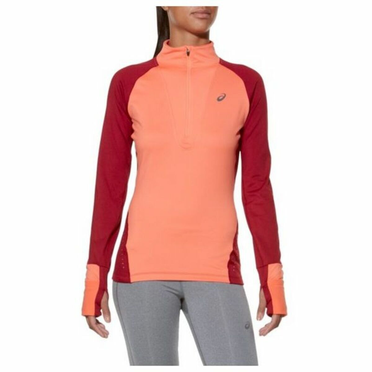 Dames-T-Shirt met Lange Mouwen Asics LS Winter 1/2 Zip Oranje